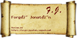 Forgó Jonatán névjegykártya